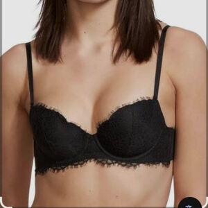 Victoria's Secret Dream Angels Lightly Lined Lace Demi Bra Black 32D